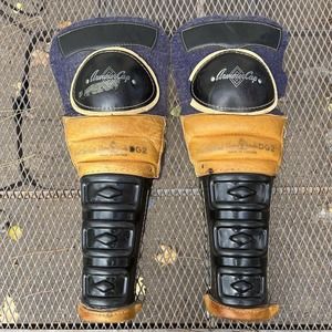 Vintage Cooper Black Diamond DG2 Leather Hockey Shin Pads Leg Guards‎
